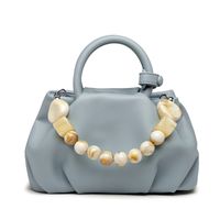 Femmes Moyen Faux Cuir Couleur Unie Vêtement De Rue Perlage Boucle Magnétique Sac En Forme De Nuage main image 6