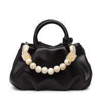 Women's Medium Pu Leather Solid Color Streetwear Beading Magnetic Buckle Cloud Shape Bag main image 3