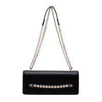 Women's Small Pu Leather Solid Color Elegant Vintage Style Beading Flip Cover Crossbody Bag main image 4