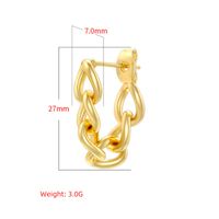 1 Pair Vintage Style Simple Style Chain Copper 18K Gold Plated Hoop Earrings main image 2