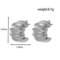 1 Paar IG-Stil Französische Art Moderner Stil C-Form Blume Edelstahl 304 Titan Stahl Tropfenohrringe sku image 4