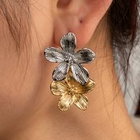 1 Pair IG Style French Style Modern Style C Shape Flower 304 Stainless Steel Titanium Steel Drop Earrings main image 9