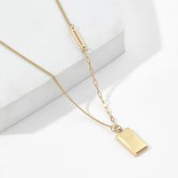 Ferroalloy (201 Stainless Steel) 18K Gold Plated Simple Style Polishing Plating Solid Color Pendant Necklace main image 4