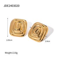1 Pair IG Style Modern Style Classic Style Irregular Spiral 304 Stainless Steel Titanium Steel 18K Gold Plated Ear Studs main image 2