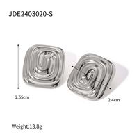 1 Pair IG Style Modern Style Classic Style Irregular Spiral 304 Stainless Steel Titanium Steel 18K Gold Plated Ear Studs sku image 1