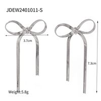 1 Pair IG Style Modern Style Classic Style Bow Knot 304 Stainless Steel Titanium Steel 18K Gold Plated Drop Earrings sku image 1