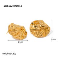 304 Stainless Steel Titanium Steel 18K Gold Plated IG Style Modern Style Classic Style Plating Irregular Solid Color Rings Earrings main image 2
