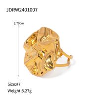 304 Stainless Steel Titanium Steel 18K Gold Plated IG Style Modern Style Classic Style Plating Irregular Solid Color Rings Earrings sku image 1