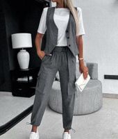 Täglich Frau Einfacher Stil Einfarbig Polyester Hosen-Sets Hosen-Sets main image 5