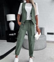 Täglich Frau Einfacher Stil Einfarbig Polyester Hosen-Sets Hosen-Sets main image 4