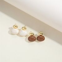 1 Pair Basic Modern Style Classic Style Round Inlay Copper Artificial Pearls 14K Gold Plated Hoop Earrings Ear Studs main image 6
