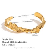 316L Stainless Steel  18K Gold Plated Basic Simple Style Classic Style Plating Irregular Waves Bangle main image 2