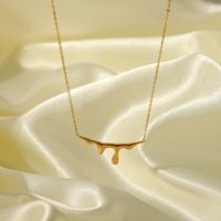 Wholesale Jewelry Classic Style Simple Style Solid Color 302 Stainless Steel 18K Gold Plated Polishing Plating Pendant Necklace main image 4