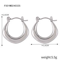 1 Pair Casual Simple Style Commute U Shape Plating Titanium Steel Hoop Earrings main image 2
