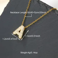 Cobre Chapados en oro de 18k Casual Estilo Simple Embutido Letra Circón Collar Colgante main image 2