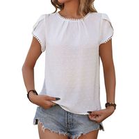 Women's T-shirt Short Sleeve Blouses Simple Style Solid Color main image 5
