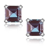 1 Pair Lady Modern Style Classic Style Square Plating Inlay Sterling Silver Zircon Ear Studs sku image 4