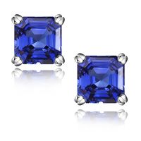 1 Pair Lady Modern Style Classic Style Square Plating Inlay Sterling Silver Zircon Ear Studs sku image 6