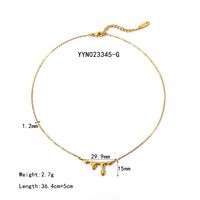 Wholesale Jewelry Classic Style Simple Style Solid Color 302 Stainless Steel 18K Gold Plated Polishing Plating Pendant Necklace sku image 2