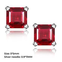 1 Pair Lady Modern Style Classic Style Square Plating Inlay Sterling Silver Zircon Ear Studs main image 2