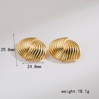 1 Pair Retro Irregular Geometric Copper 18K Gold Plated Ear Studs sku image 3