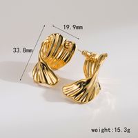 1 Pair Retro Irregular Geometric Copper 18K Gold Plated Ear Studs sku image 4