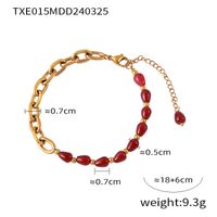 Elegant Classical Lady Geometric Agate Titanium Steel Beaded Plating 18K Gold Plated Women's Bracelets Necklace main image 3