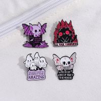 Modern Style Cool Style Ghost Bat Skull Alloy Stamping Stoving Varnish Plating Unisex Brooches main image 6