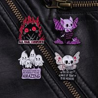 Modern Style Cool Style Ghost Bat Skull Alloy Stamping Stoving Varnish Plating Unisex Brooches main image 5