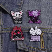 Modern Style Cool Style Ghost Bat Skull Alloy Stamping Stoving Varnish Plating Unisex Brooches main image 7