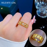 Simple Style Crown Brass Plating Rhinestones Pearl Open Ring 1 Piece main image 5