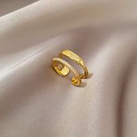 Simple Style Crown Brass Plating Rhinestones Pearl Open Ring 1 Piece sku image 7