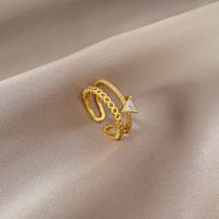 Simple Style Crown Brass Plating Rhinestones Pearl Open Ring 1 Piece sku image 33