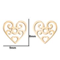 Fashion Heart Shape Titanium Steel Plating Ear Studs 1 Pair main image 4