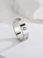 Simple Style Round Stainless Steel Plating Inlay Zircon Rings main image 5