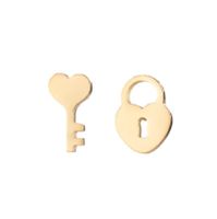 Fashion Heart Shape Titanium Steel Plating Ear Studs 1 Pair sku image 8