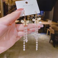 1 Pair Fashion Square Star Bow Knot Alloy Tassel Artificial Pearls Rhinestones Women's Earrings main image 5