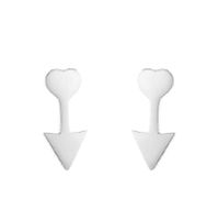 Fashion Heart Shape Titanium Steel Plating Ear Studs 1 Pair sku image 2