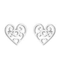 Fashion Heart Shape Titanium Steel Plating Ear Studs 1 Pair sku image 3