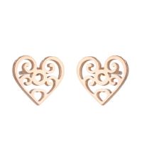 Fashion Heart Shape Titanium Steel Plating Ear Studs 1 Pair sku image 14