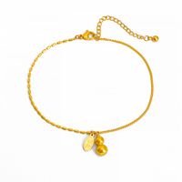 Casual Simple Style Four Leaf Clover Heart Shape Butterfly 304 Stainless Steel Plating Acrylic Artificial Rhinestones 18K Gold Plated Women'S Anklet main image 6