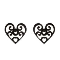 Fashion Heart Shape Titanium Steel Plating Ear Studs 1 Pair sku image 15