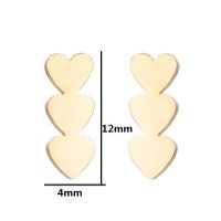 Fashion Heart Shape Titanium Steel Plating Ear Studs 1 Pair sku image 16