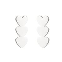 Fashion Heart Shape Titanium Steel Plating Ear Studs 1 Pair sku image 4