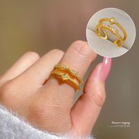Simple Style Crown Brass Plating Rhinestones Pearl Open Ring 1 Piece sku image 18