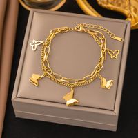 Elegant Streetwear Butterfly Titanium Steel Plating Bracelets sku image 8