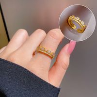 Simple Style Crown Brass Plating Rhinestones Pearl Open Ring 1 Piece sku image 61