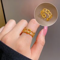 Simple Style Crown Brass Plating Rhinestones Pearl Open Ring 1 Piece sku image 63