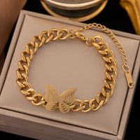 Elegant Streetwear Butterfly Titanium Steel Plating Bracelets sku image 9