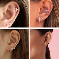 Fashion Geometric Star Sterling Silver Plating Rhinestones Ear Studs 1 Piece main image 5